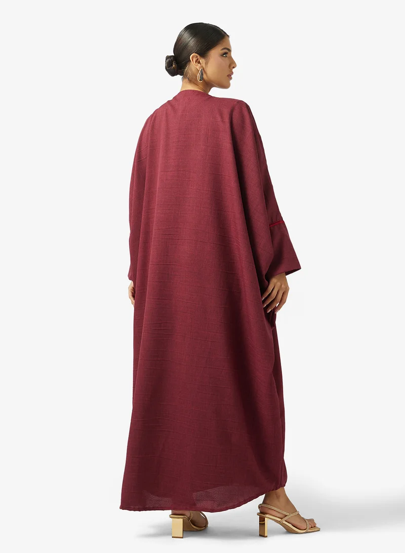 hayas closet Embellished Open Front Abaya